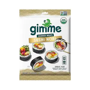 gimme seaweed sushi nori premium organic roasted seaweed sheets ,keto,vedan,gluten free,restaurent style sushi nori sheets