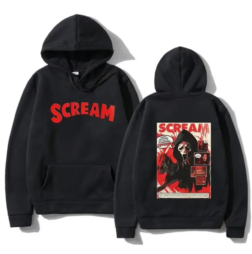 Scream Ghostface Hoodie Fleece Hoodie, Couple Hip Hop New High Quality Simple, Halloween Hoodie, Gift for Him Her, Menswear Womenswear Top Cotton