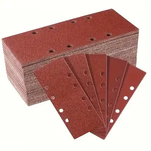93x185mm 8-Hole Rectangular Sandpaper, 30 High-Quality Velcro Sandpapers, 60-600 Grit for Polishing and Rust Removal, Smooth Finishing