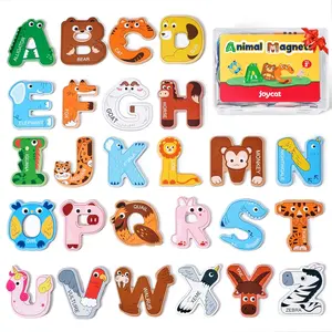 Wooden Thick Alphabet Magnets for Toddlers Fridge Large Size Cute Animal Colorful ABC Magnetic Letters 26 Uppercase Letters Educational Toy Set for Kids Toddlers Preschool Learning Spelling