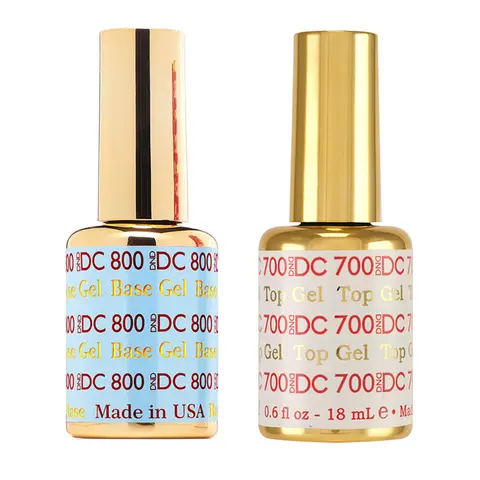 DND DC Manicure UV Nail Gel Polish Top and Base Combo Multi-Pack (700 & 800), 0.6 fl oz (18mL) Each, Cleansing-Required, Made in USA, Nail Art, Gel Nail Kit, Nail Care
