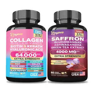 Zoyava Beauty Bundle: Collagen Beauty Complex (64,000MCG) & Saffron Blend (4,000MG) Duo - Made in USA Zoyava Beauty Bundle: Collagen Beauty Complex (64,000MCG) & Saffron Blend (4,000MG) Duo - Made in USA