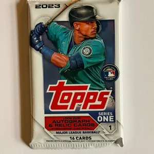 Topps 2023 Series One Retail Pack - 16 Cards Featuring Autograph & Relic Cards Major League Baseball Collectibles