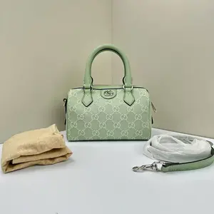 Pre-owned GUCCI Denim Crossbody Bags Ophidia GG Monogram Green CPU0325