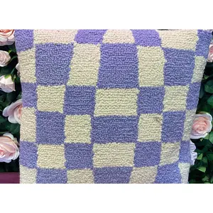 Blue Checker Pillow | 52.0