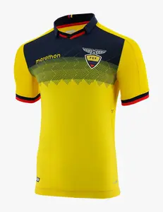 The Marathon Sports Ecuador 2019 home football shirt, Yellow - Navy - Red,soccer jersey,football jersey authentic, sports shirt, jersey vintage, special edition, match jersey, training wear.