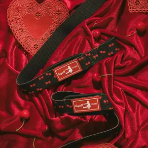 Black Cherry Weight Lifting Wrist Straps for Women | Grip Support for Deadlifts & Pull Day