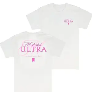Michelob Ultra Pink 2 Sided Graphic T-Shirt - Unisex Mix and Match Classic to Bright  Short Sleeve Tee