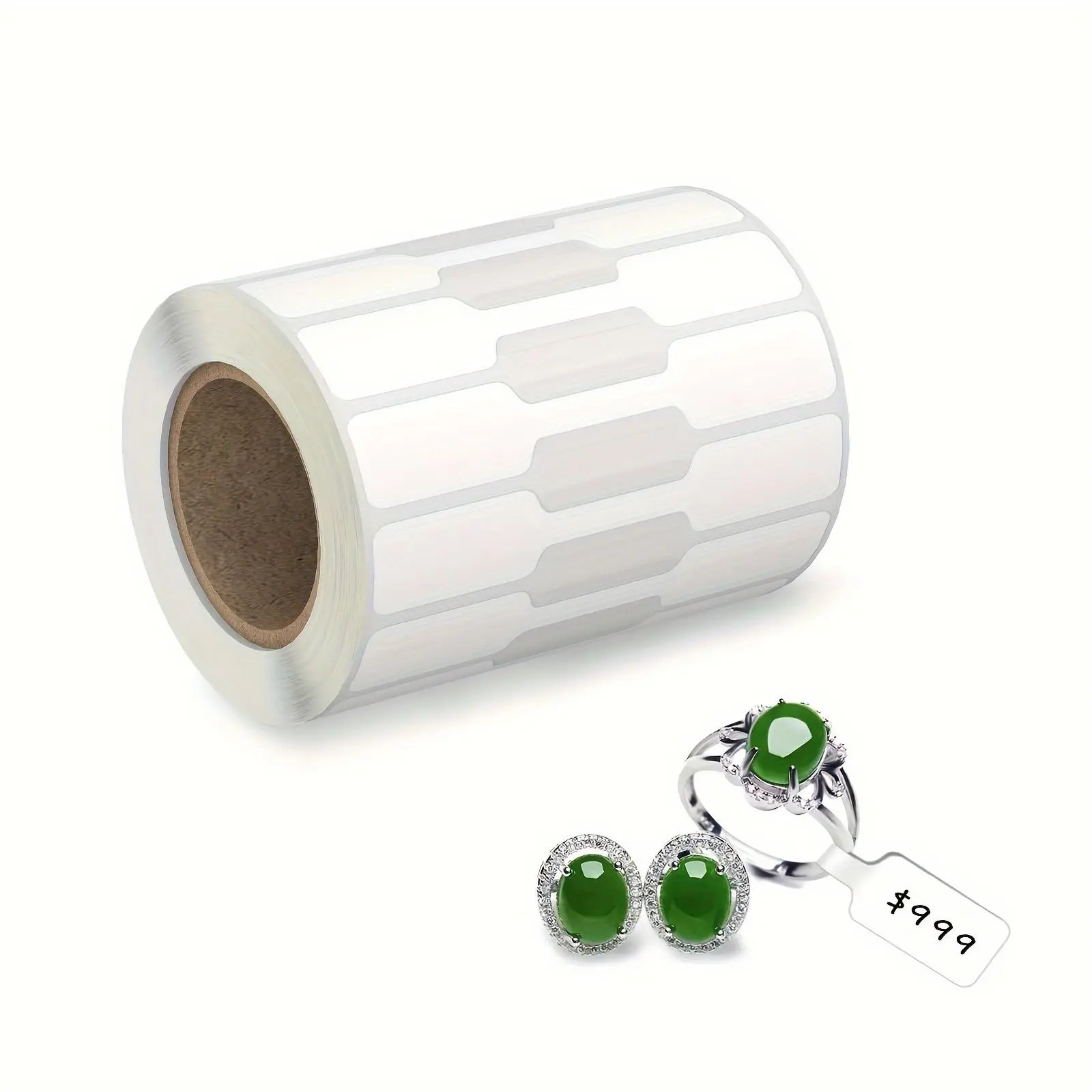 Necklace and earring price tags, jewelry label rolls, jewelry price tag stickers, bracelet, ring, clothing display labels, Self Adhesive Stickers, Pre Cut Stickers, Sticky Labels