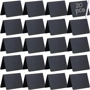 20 Pack 4"x3" Mini Chalkboard Signs Easy to Write and Wipe Off, Tabletop Food Labels for Food Buffet Party Wedding Bakery Buffet
