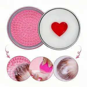 2026 New Makeup Brush Cleaner Soap with Silicone Mat Deep Cleaning Soap Bar for Synthetic & Natural Brushes Sponges Removes Waterproof Makeup Must Have Beauty Tool for Women Girls Makeup Lovers