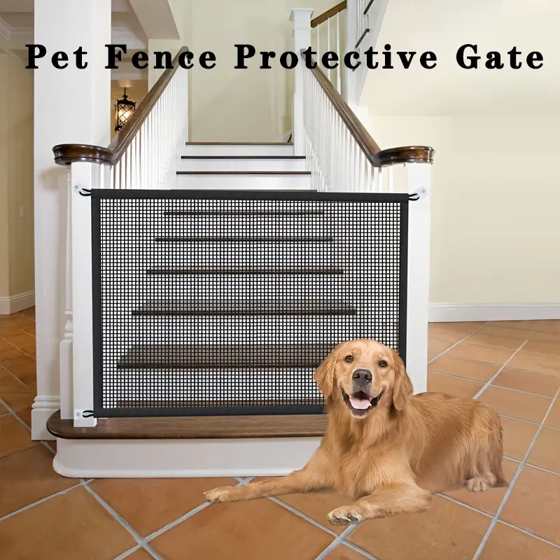 1pc Pet Fence/door, No Drilling, Expandable, Indoor/outdoor, Portable Space-Saving Design, Easy Installation, Safety Mesh Gate