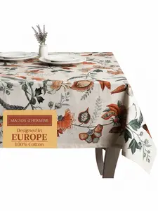 Maison d' Hermine Table Cloth 100% Cotton Tablecloth Reusable Decorative for Dining Kitchen Room Farmhouse Home Easter Decorations Formal Elegant