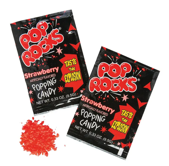 Pop Rocks Strawberry-Flavored Hard Candy Packs – 7 oz, 24 Pc. Bulk Popping Candy, Individually Wrapped, Party Favor & Fun Treats