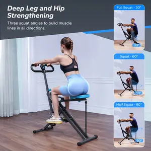 2 in 1 Squat Rowing Machine Pro - Space-Saving, Easy-Setup, Foldable, Belt-Driven, Magnetic Resistance, Battery-Powered, Glute & Leg Trainer for Home Workout - Perfect for Christmas, Easter, Mothers Day, New Year, Thanksgiving Day