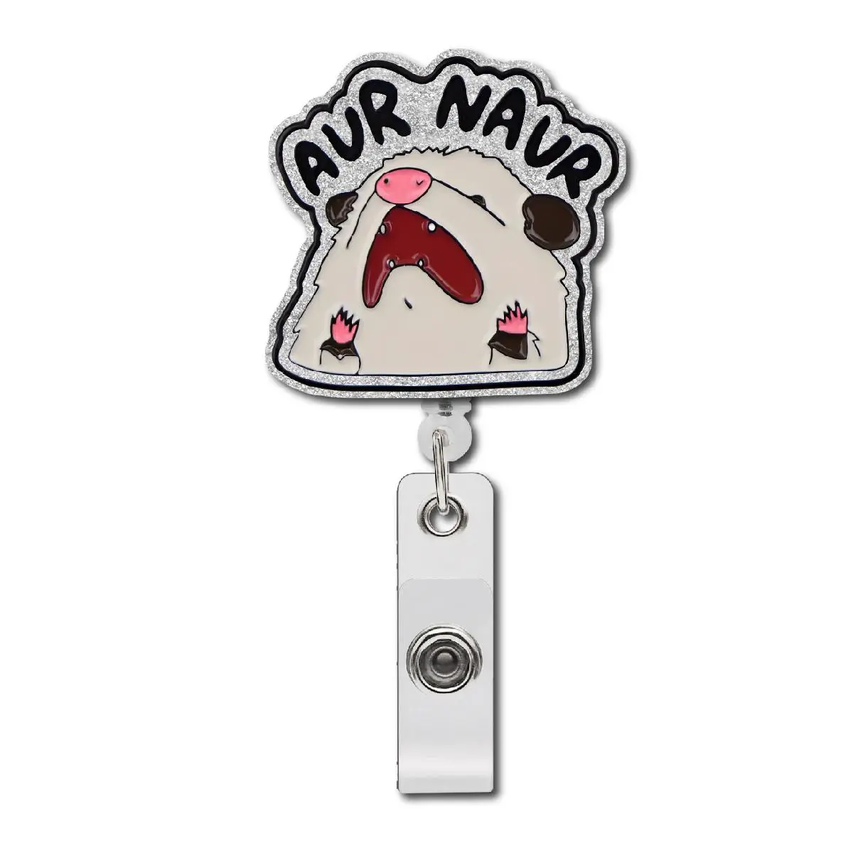 Cute Cartoon Animal Design ID Badge Holder, 1 Count Retractable Badge Reel, Acrylic Business Card Holder for Nurses, Medical Assistants, Office Workers, Badge Accessories
