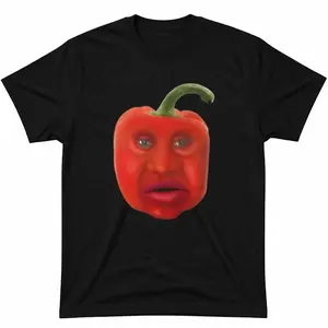 Peppa Mane Red Pepper Meme T-Shirt Featuring Funny Face Design and Bold Cartoon Humor Style