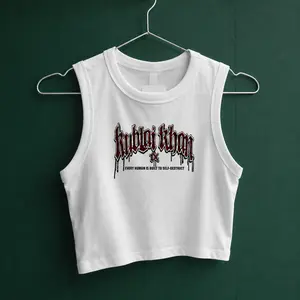 Kublai Khan Inspired Unisex Cropped Tank Top, Heavy Music Style Sleeveless Shirt, Casual Streetwear Graphic Crop Tank for Men & Women