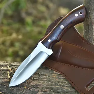 Custom Handmade D2 Steel Fixed Blade Hunting Knife - 9 Inch hand Forged Full Tang Knives For Hunting, Outdoor Camping Survival Equipment Survival Gear