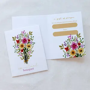 Orange Floral Spiritual Bouquet Prayer Card