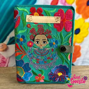 Embroidered Notebook Rehusable with Bookmark and Pen