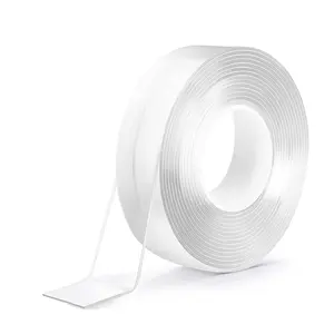 Heavy-Duty Double-Sided Tape, Nano Adhesive, Clear Color, Ideal for Picture Hanging & DIY Projects (9.85 Ft) Long Lasting Adhesive