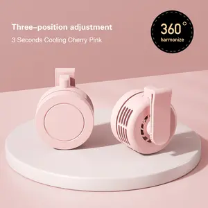 Mini Wearable Waist Fan – 360° Rotating Bladeless Airflow, USB or Battery Operated, Hands-Free Cooling for Hiking, Farming, and Camping