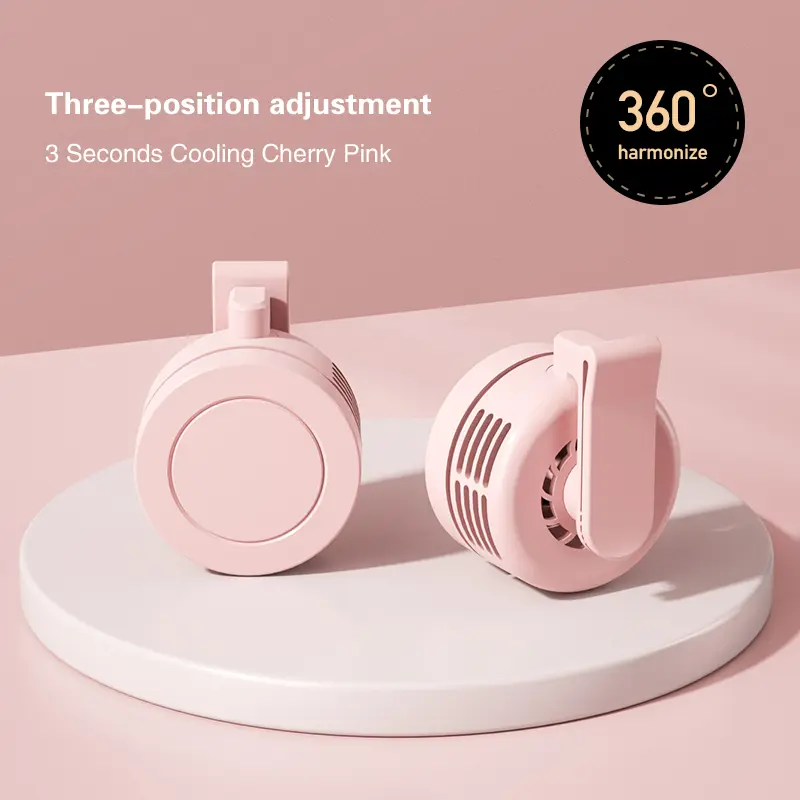 Mini Wearable Waist Fan – 360° Rotating Bladeless Airflow, USB or Battery Operated, Hands-Free Cooling for Hiking, Farming, and Camping