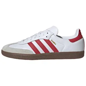 Adidas Originals Liverpool Samba Low-Top Skate Shoes for Men and Women - White and Red, Fashionable, Comfortable, Durable Trending Shoes, House White Official Shoes to Get / Maison Mihara