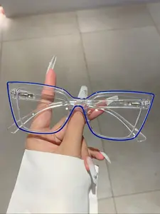 Simple Eyeglasses for Travel & Party Use, Basic Flat Frame Fashion Eyeglasses for Women & Men, Fashion Eyeglasses for Work, Daily Clothing Decor, Perfect for Student Daily Use, Square Frame Glasses, Trendy Casual Eyeglasses