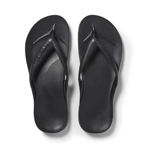 ARCHIES Black Arch Support Flip Flops