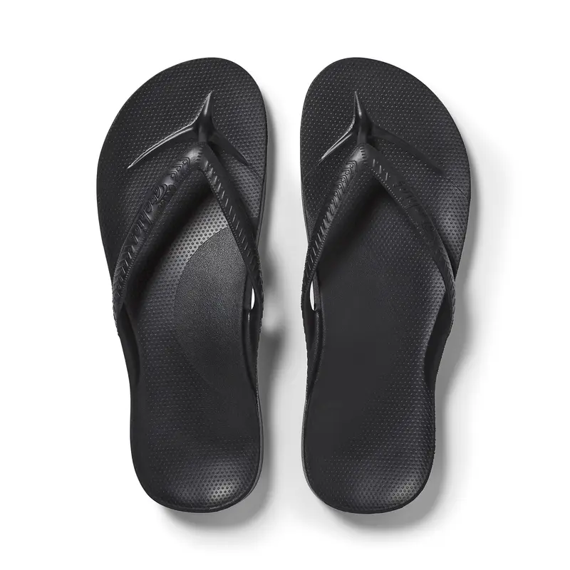 ARCHIES Black Arch Support Flip Flops