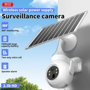 XO Solar WIFI Security Camera, 3MP 2K HD Clear Picture,PIR Motion Detection, Color Night Vision, Waterproof Security Camera, alarm, Two-way voice