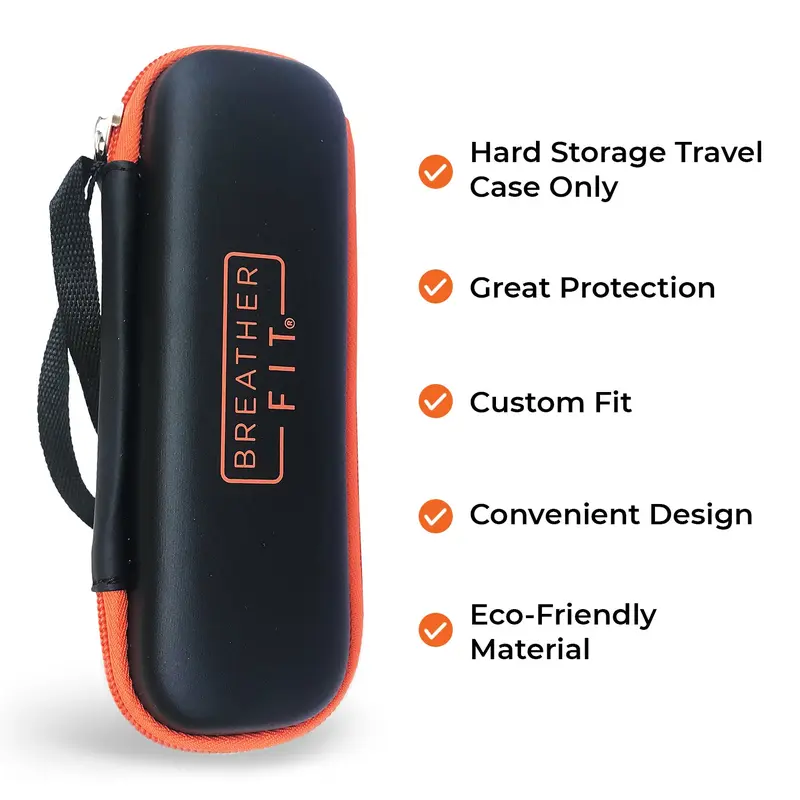 Breather Fit Case – Black Storage Case Only, Water-Resistant & Eco-Friendly, Compatible with Breather Fit Respiratory Trainer (Device Not Included)