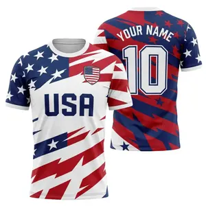 USA Soccer Fan AOP Shirt, Custom Name Number Football Shirt, Gift for Him Her