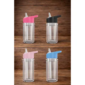 10oz Double Wall Acrylic Plastic Snow Globe Water Bottle