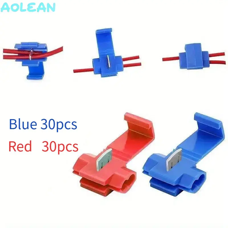 Electric Wire Cable Connectors: 60pcs, T Tap Quick Splice Terminals, Crimp Non Destructive Without Breaking Line, AWG, Durable, Wiring Connectors Kit