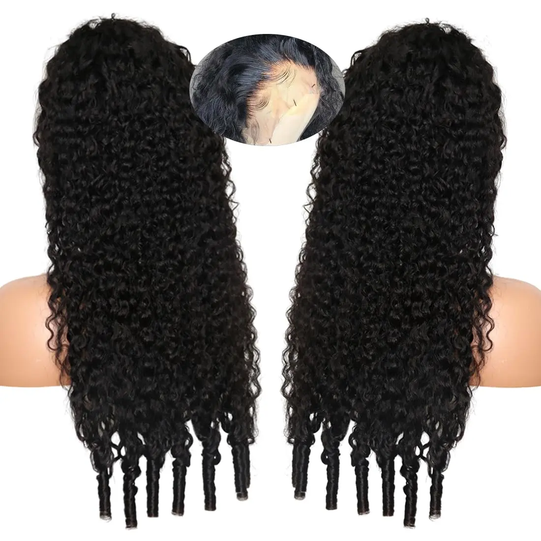 VIPbeauty Burmese Curly Wig 13x4/13x6 SKINLIKE Real HD Full Lace Frontal Wigs Human Hair 200% Density 16A Raw Burmese Curly Human Hair  Invisible 0.1mm Ultra-thin Frayed Ends  Wet and Wavy Transparent Lace Frontal Wigs  with Spiral End Natural Color