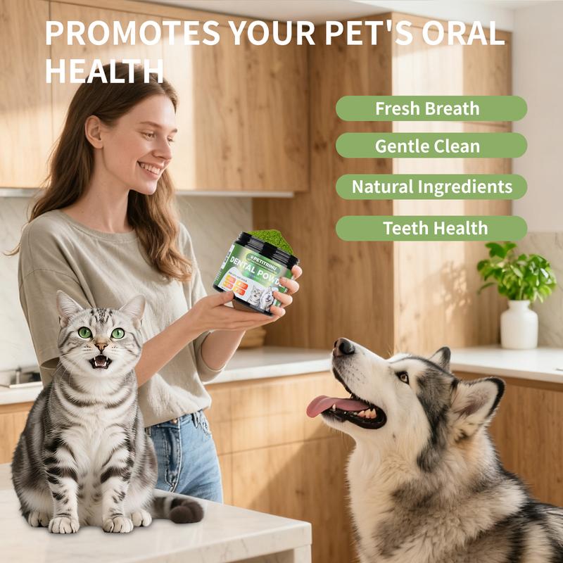 Petitrinu Fresh Breath Dental Powder for Dogs & Cats 5.29 OZ 150G Promotes Oral Health Natural Ingredients