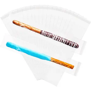 1000 count Clear Pretzel Rod Bags, 2x10 Inches Self Sealing Cellophane Bags, Individual Prezetels Sticks Resealable  Bag for , Candies, Cookies, Gifts
