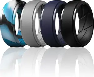 ThunderFit Men's Silicone Rings 10mm Wide 2.5mm Thick Breathable Rubber Bands Multipack 1-10 Comfortable Fit for Gym Work Sports Outdoor Activities