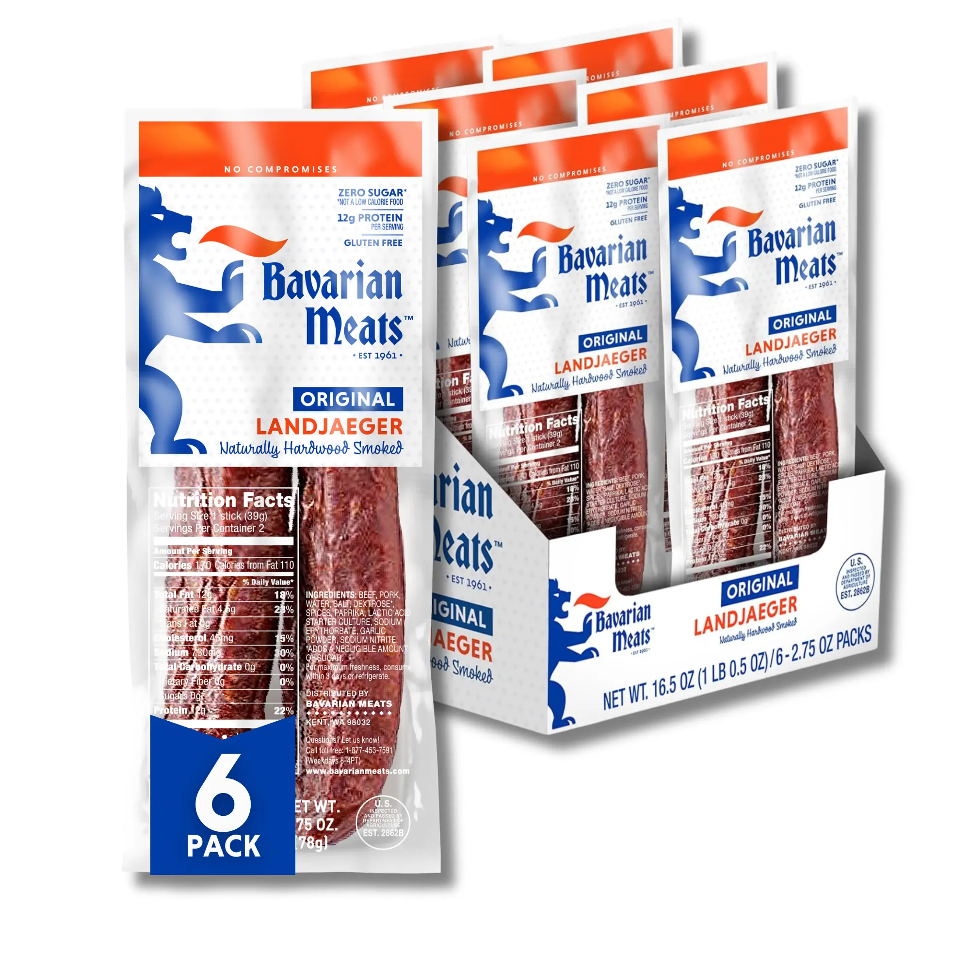 Original Landjaeger Pack - 2.75 oz (6 Pack)