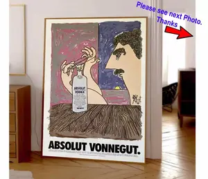 NoFramed, Absolut Vonnegut Poster, Vintage 1995 Marketing Poster