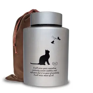 Pet Cremation Urns for Cats Ashes, Up to 60 lbs Cat Memorial Keepsake Urns for Ashes-Medium (Gray)
