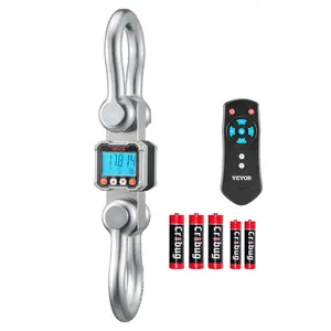 VEVOR Digital Crane Scale, 22000 lbs/10 T Max Capacity, Heavy Duty Industrial Hanging Scale with Cast Aluminum Case & LCD Display, 5 lbs Division & 3 Unit Switch, Remote Control for Garage Factory