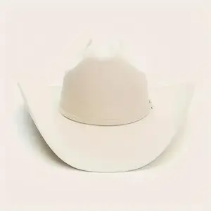 WesternCowboyHatWithCurvedBrimSolidColorHatForMenAndWomen,CasualAndFormalOccasionsFarmRanchOutingVintageCowboyHat-eg