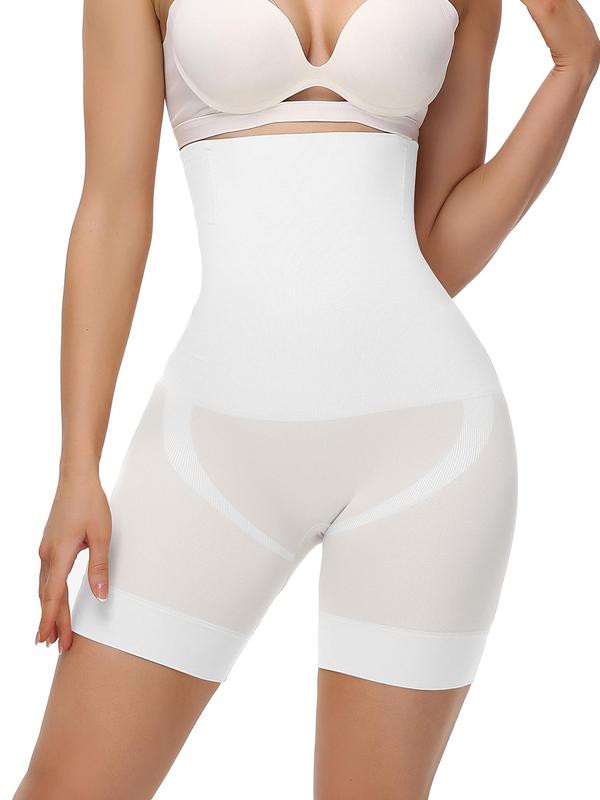 Women's Solid High Waist Shapewear Shorts, Tummy Control Butt Lifting Shapewear Bottoms, High Stretch Seamless for Daily Wear, High Waisted Shapers, Underwear