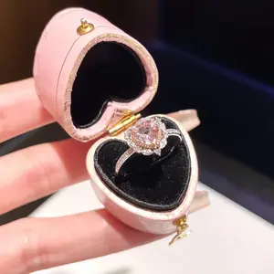 "All for love" Heart Shape Pink Gemstone Ring & Necklace