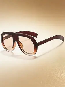 Women's Tinted Lens Sunglasses, Trendy Casual Ombre Sunglasses for Everyday Use, Fashion Accessories for Outdoor Activities, Modern Frames Sunglasses