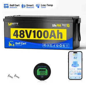 Wattcycle 5120wh 48V 100Ah Golf Cart Bluetooth LiFePO₄ Lithium Battey - 200A BMS
